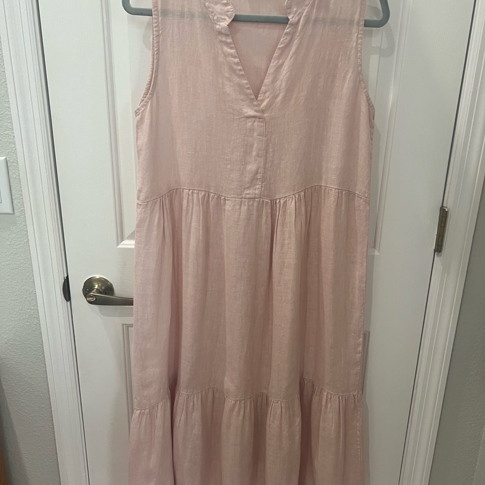 Relaxed Tiered Maxi Dress in Soft Pink
